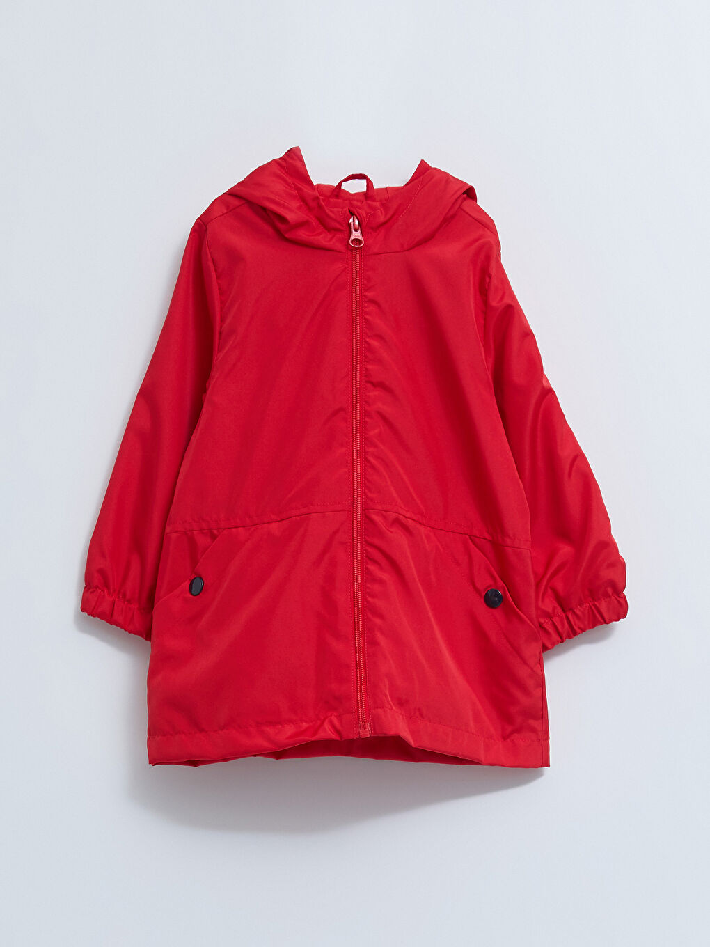 Hooded Long Sleeve Printed Baby Girls' Raincoat-1