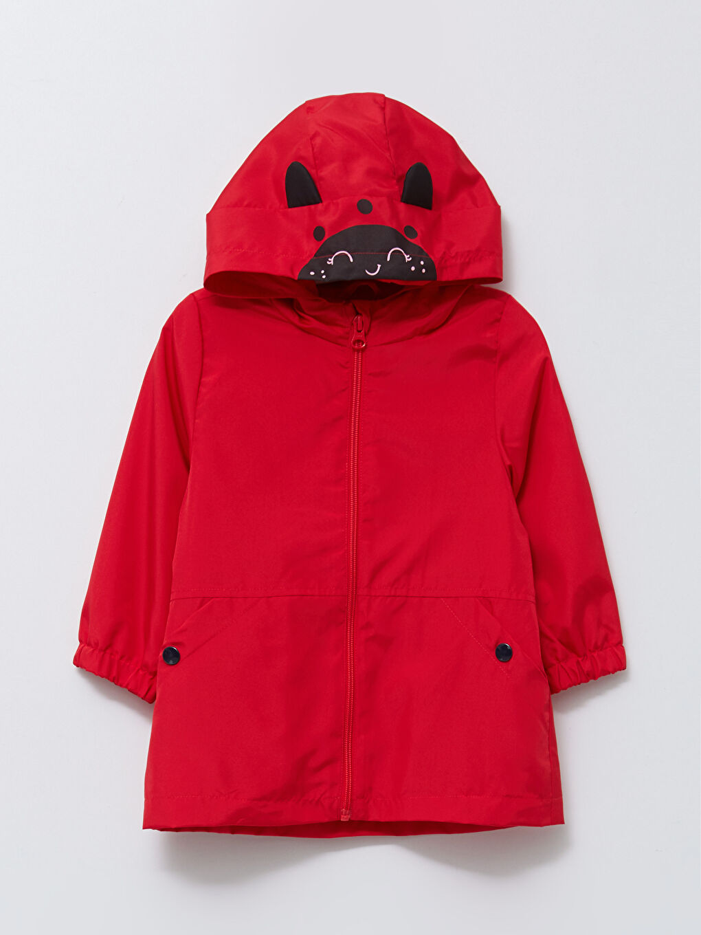 Hooded Long Sleeve Printed Baby Girls' Raincoat