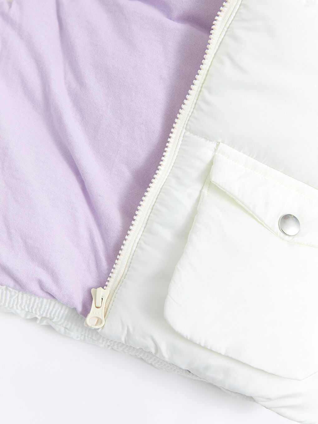 Hooded Basic Baby Girl Zippered Vest-3