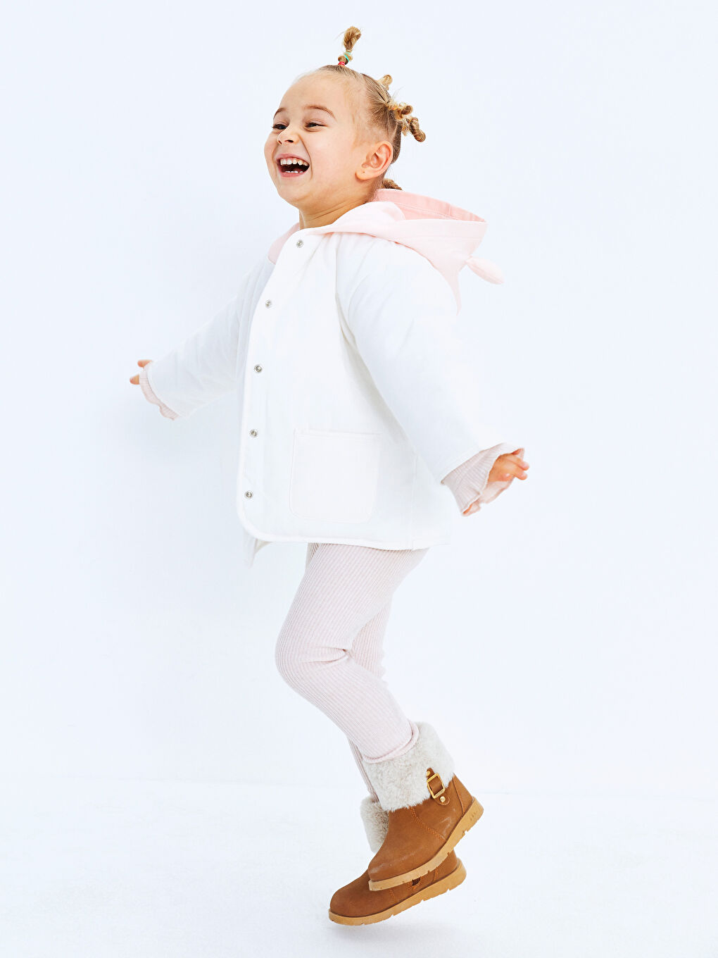 Hooded Long Sleeve Baby Girl Coat-3