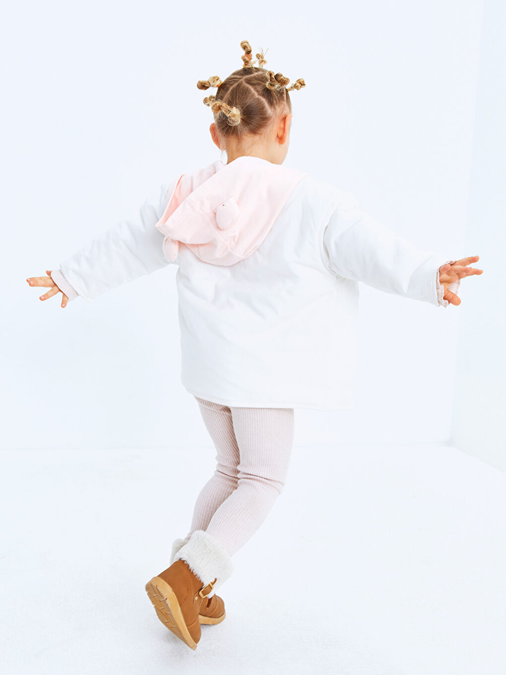 Hooded Long Sleeve Baby Girl Coat-2