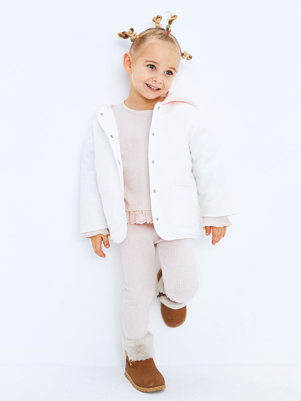 Hooded Long Sleeve Baby Girl Coat-4