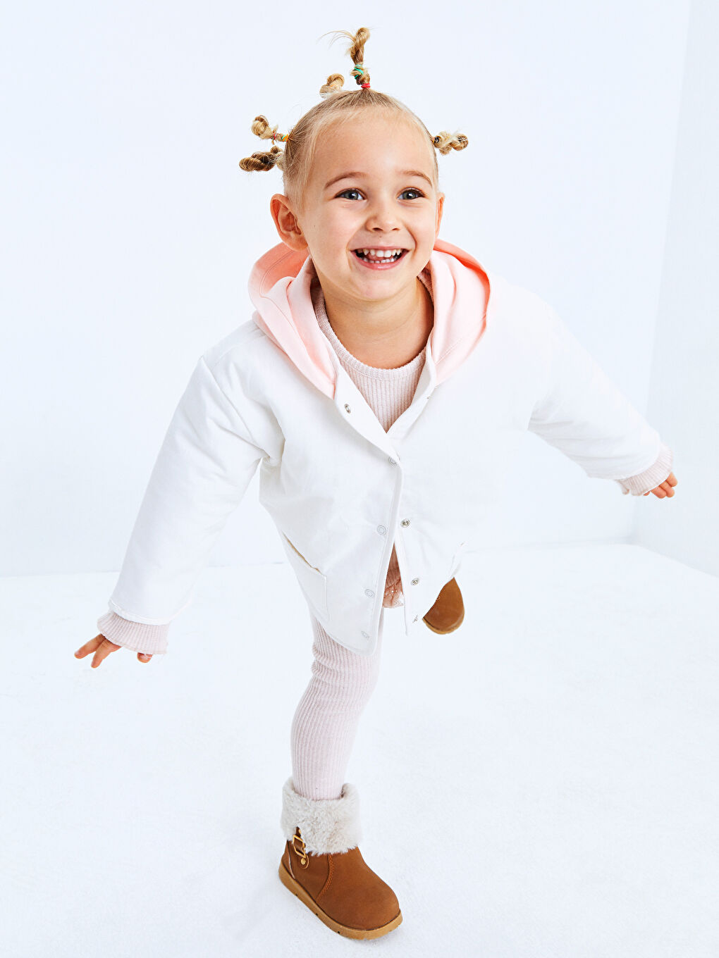 Hooded Long Sleeve Baby Girl Coat-5