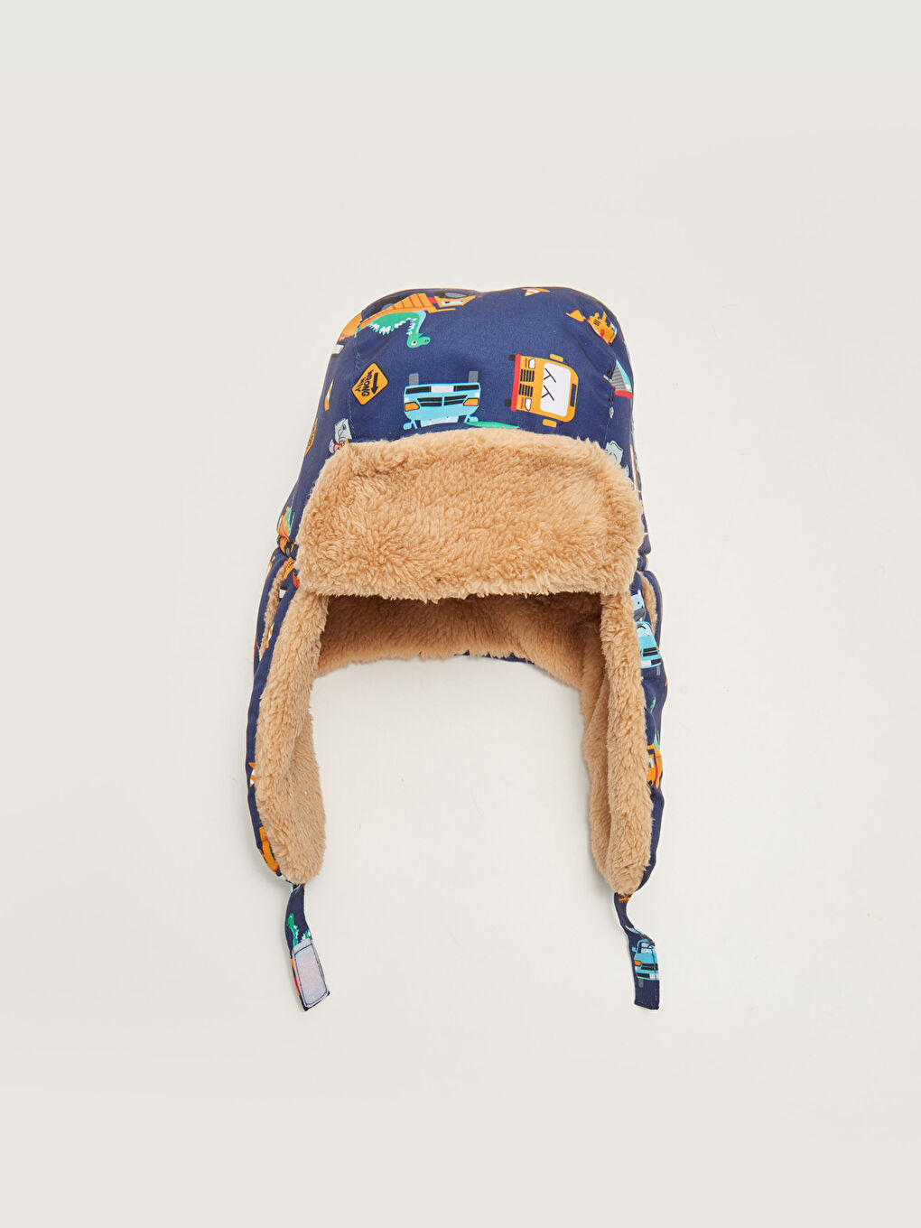 LCW ACCESSORIES Boy's Fur Lined Printed Hat with Ears -S22055Z4-HEU