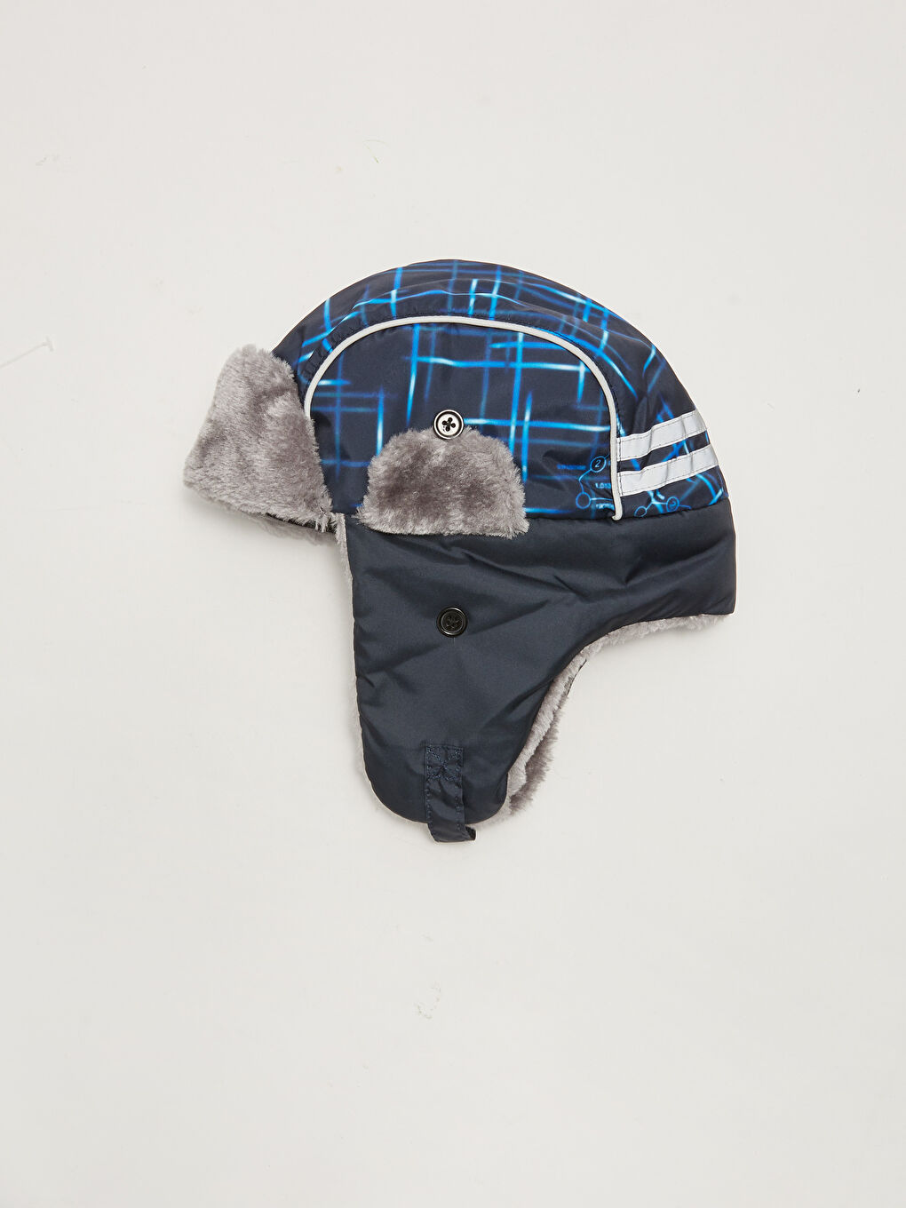 Boy Patterned Plush Fur Hat -S22056Z4-HSA