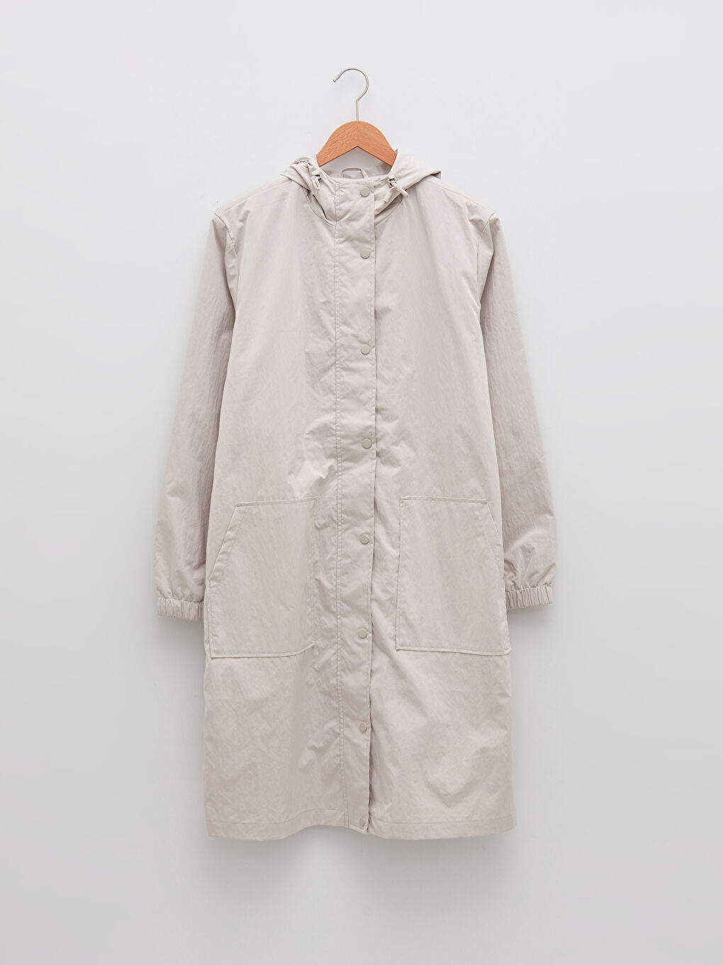 Impermeabil Simplu cu Glugă pentru Femei-5