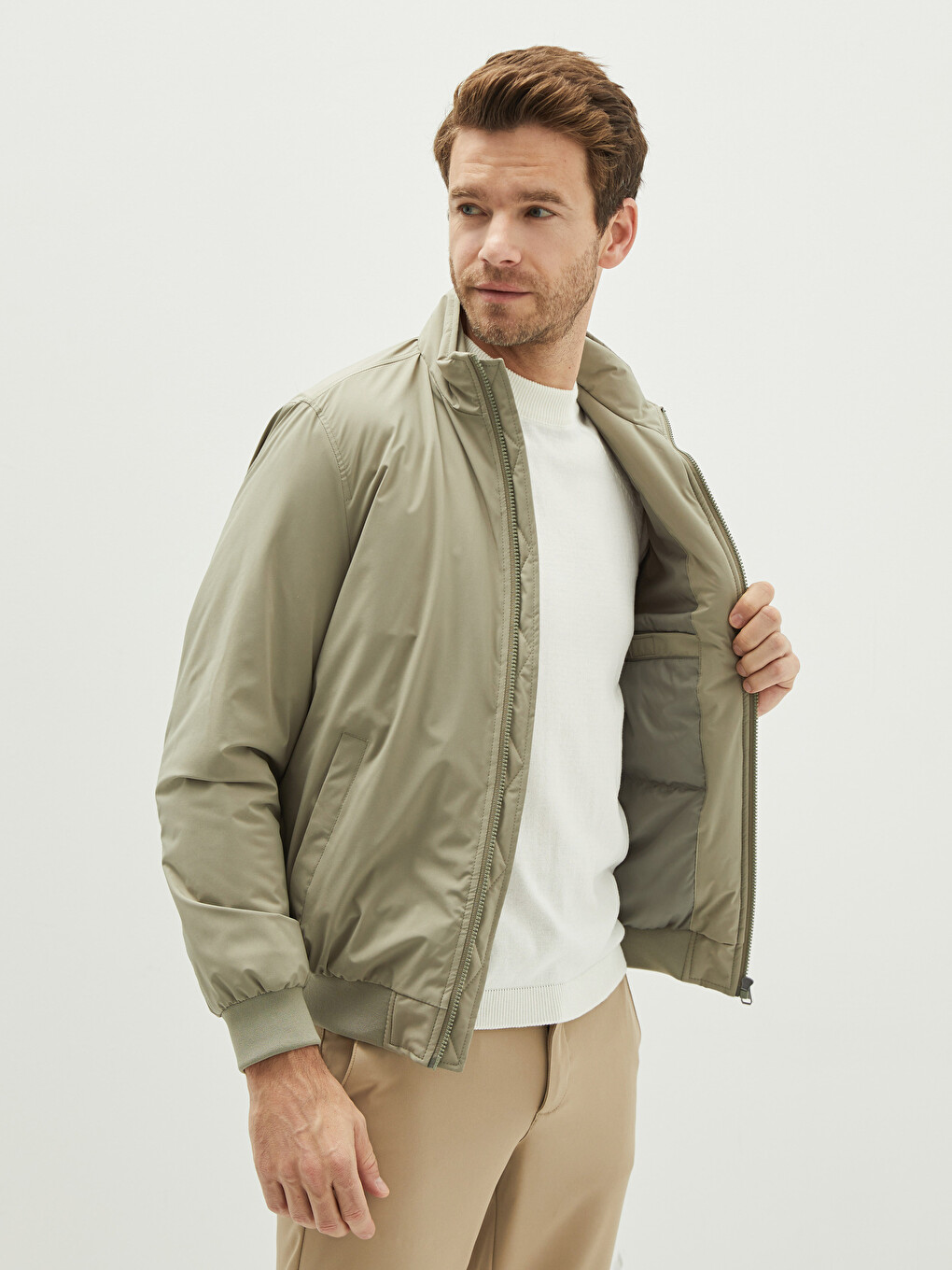 Standard Fit Turtle Neck Thin Men's Coat-1