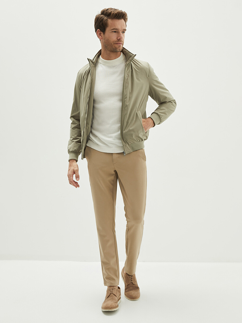 Standard Fit Turtle Neck Thin Men's Coat-2