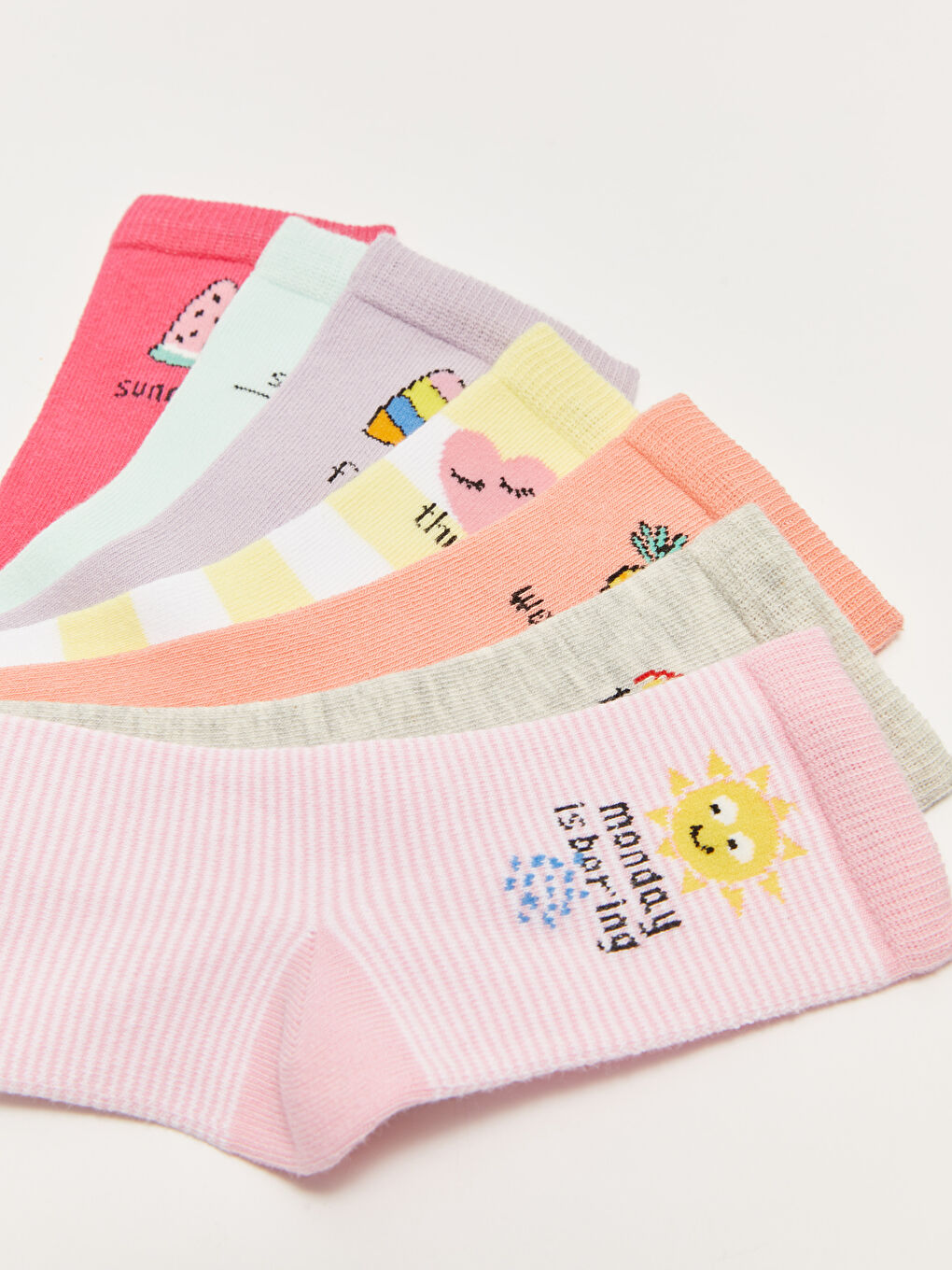 Носки для девочек с принтом, 7 предметов-2