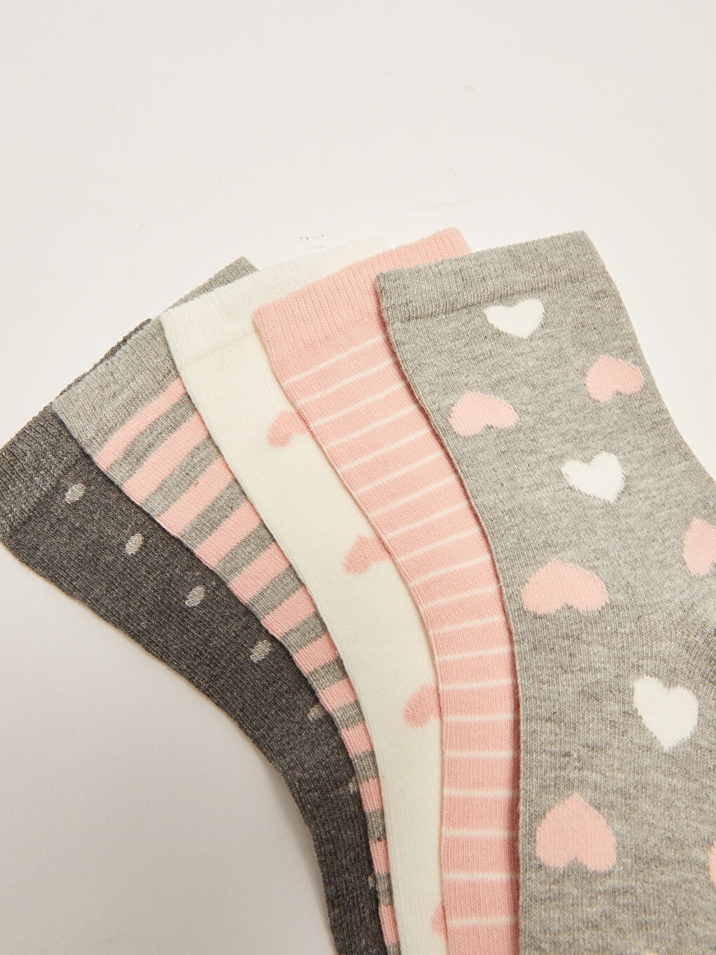 جوارب للكاحل منقوشة للبنات - عبوة من 5 قطع-2