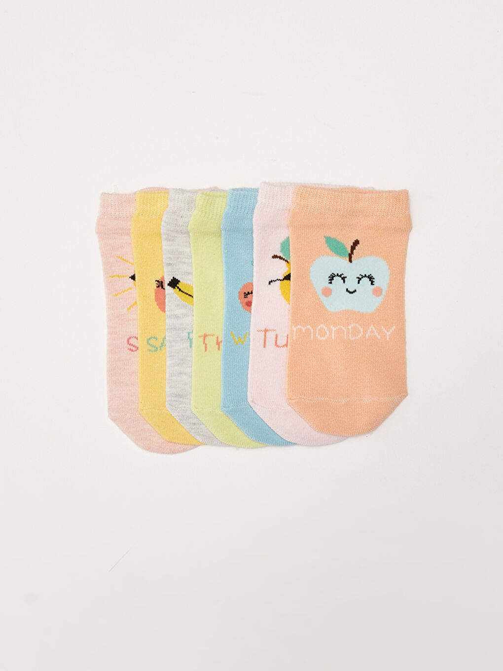 Patterned Girls' Trainer Socks 7 Pack