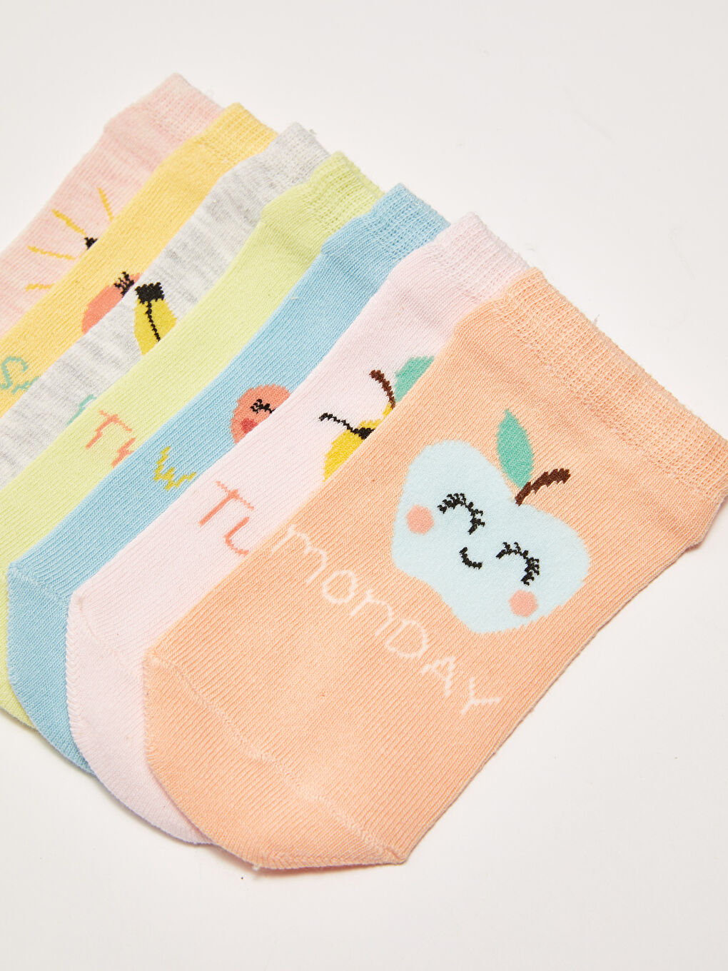 Patterned Girls' Trainer Socks 7 Pack-2