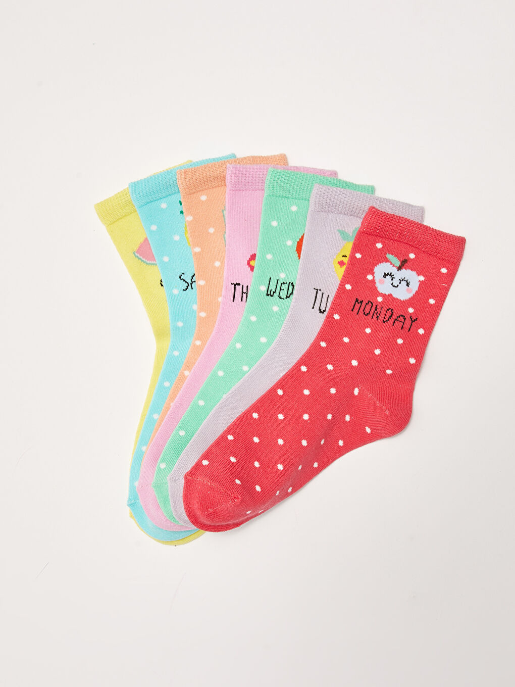 Patterned Girl Socks 7 Pieces
