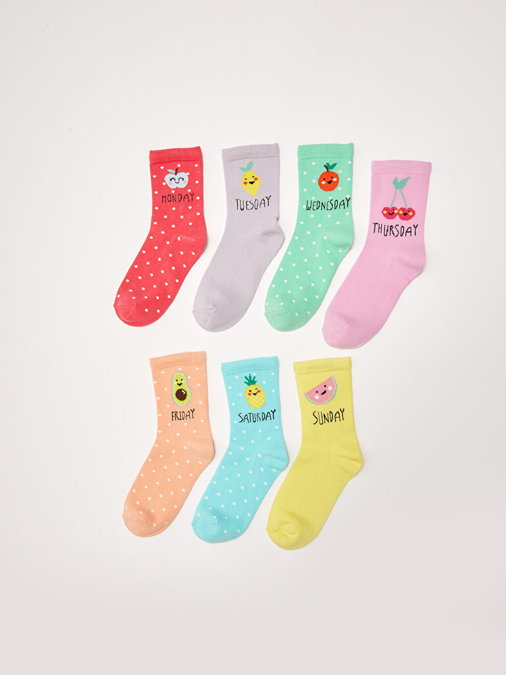 Patterned Girl Socks 7 Pieces-1