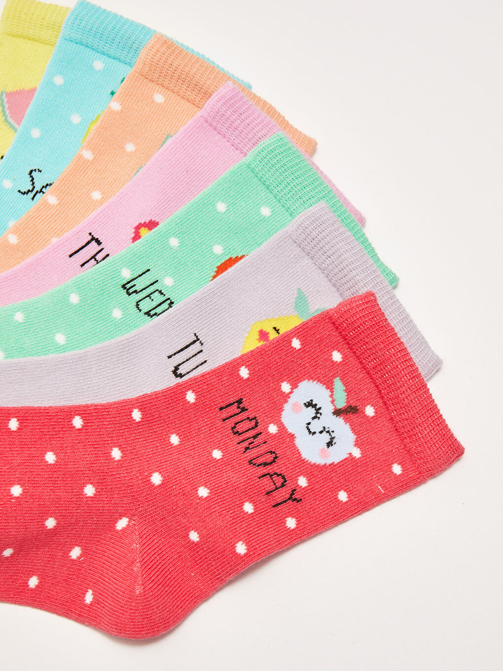 Patterned Girl Socks 7 Pieces-2