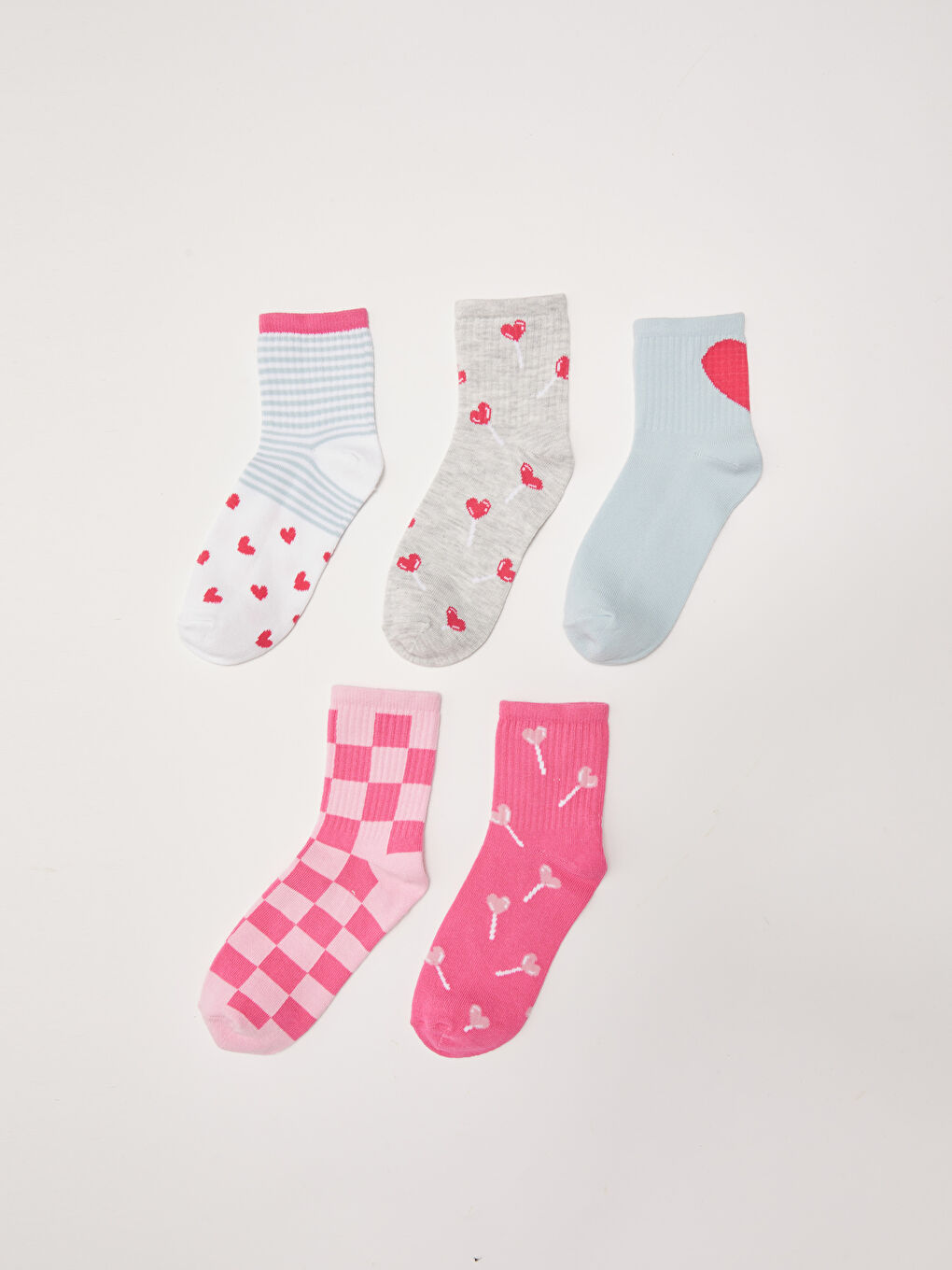 LCW Kids Desenli Kız Çocuk Soket Çorap 5'li -S22156Z4-J3P