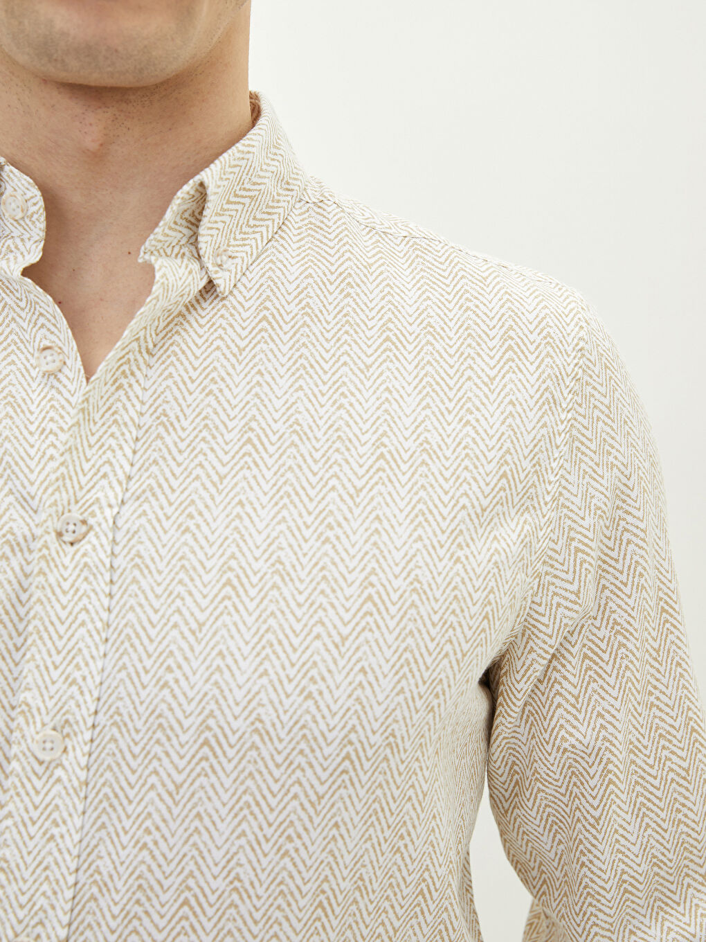 Regular Fit Long Sleeved Oxford Patterned Men's Shirt -S22161Z8-LQB