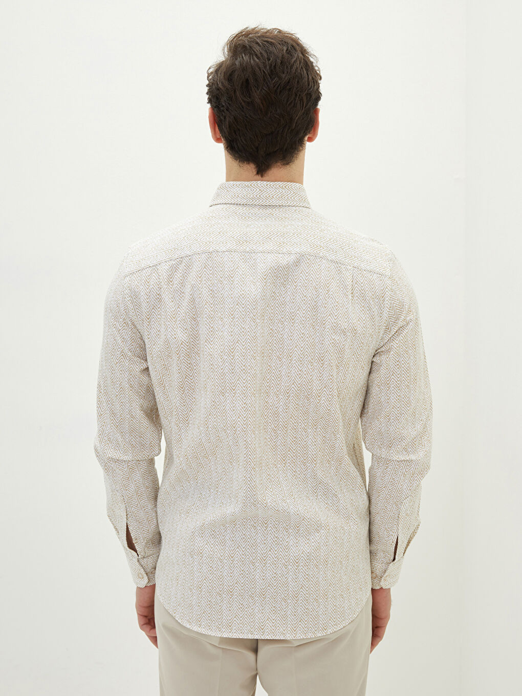 Regular Fit Long Sleeved Oxford Patterned Men's Shirt -S22161Z8-LQB