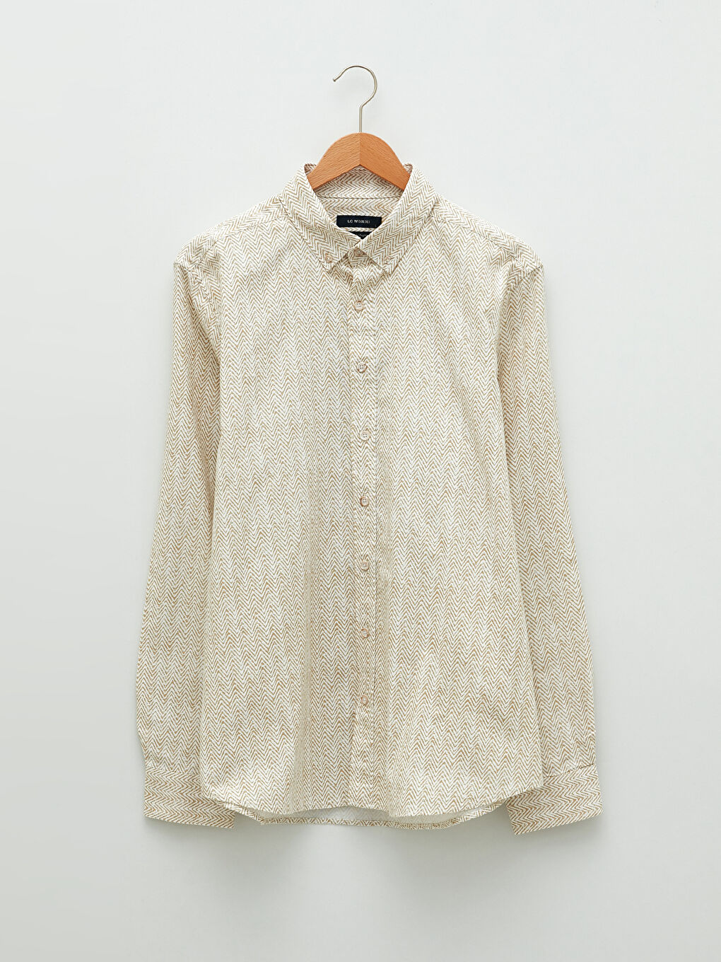 Regular Fit Long Sleeved Oxford Patterned Men's Shirt -S22161Z8-LQB