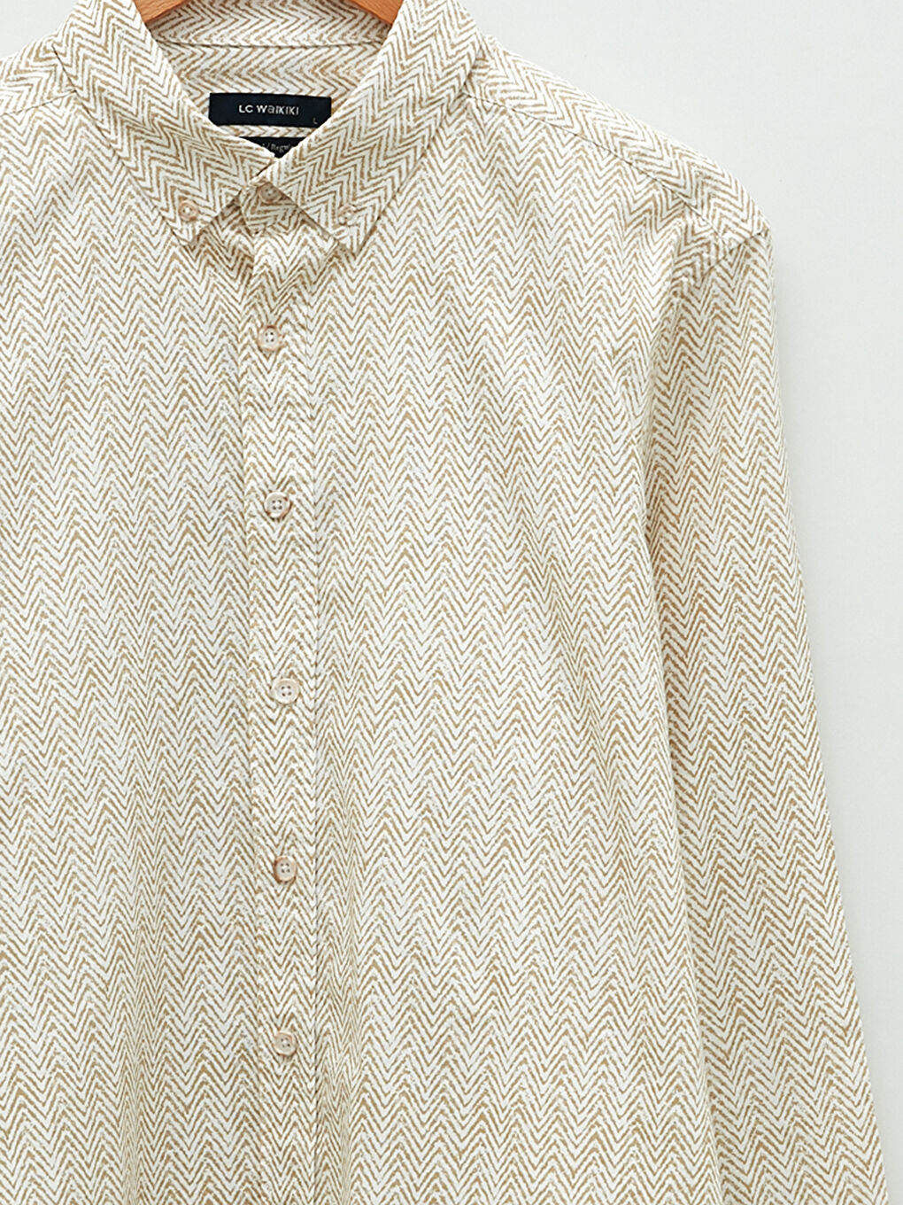 Regular Fit Long Sleeved Oxford Patterned Men's Shirt -S22161Z8-LQB