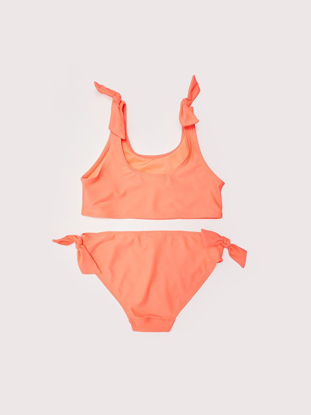 Turuncu Esnek Kumaştan Baskılı Kız Çocuk Bikini-1