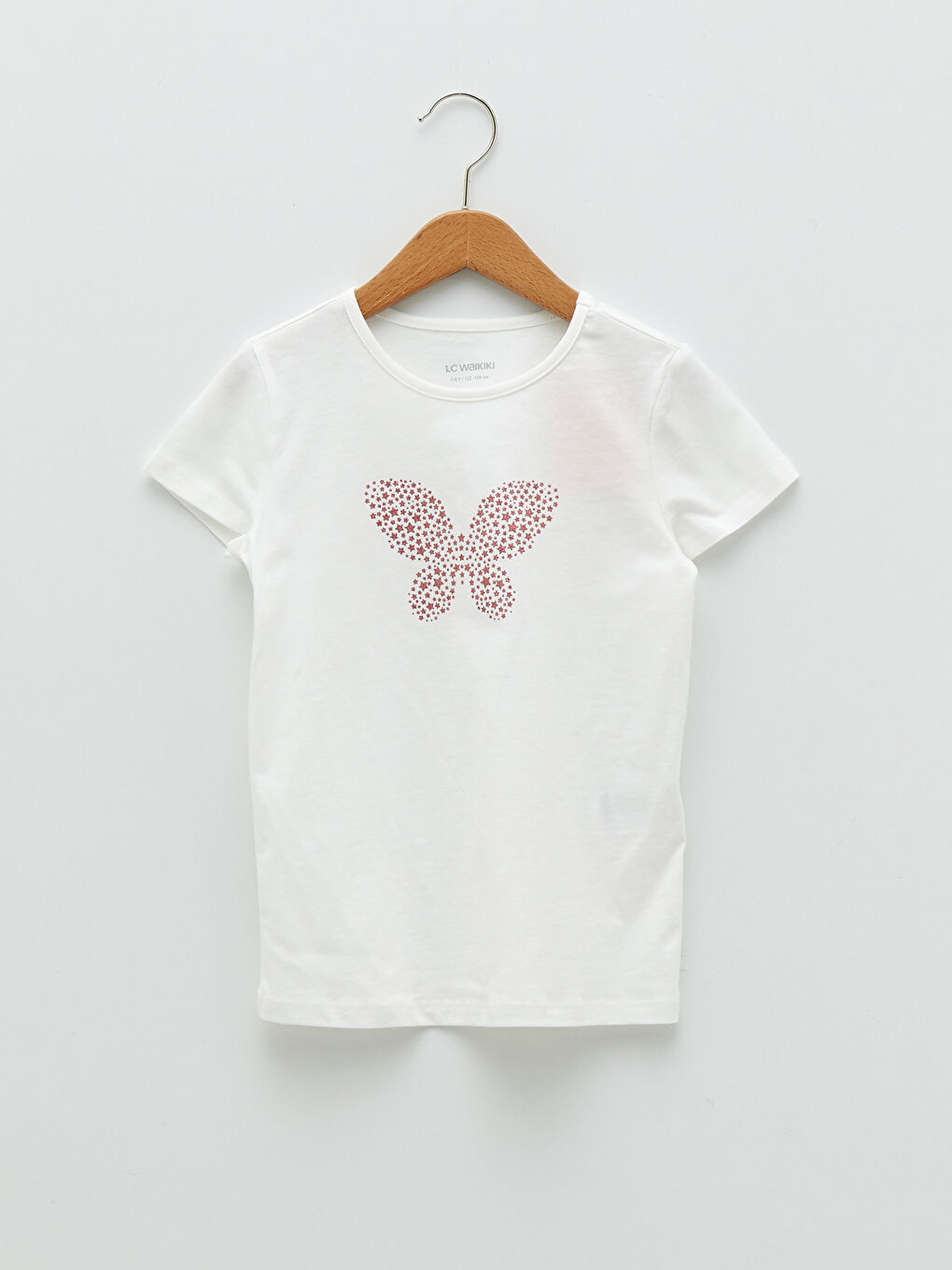 Crew Neck Printed Short Sleeve Girls' T-Shirt