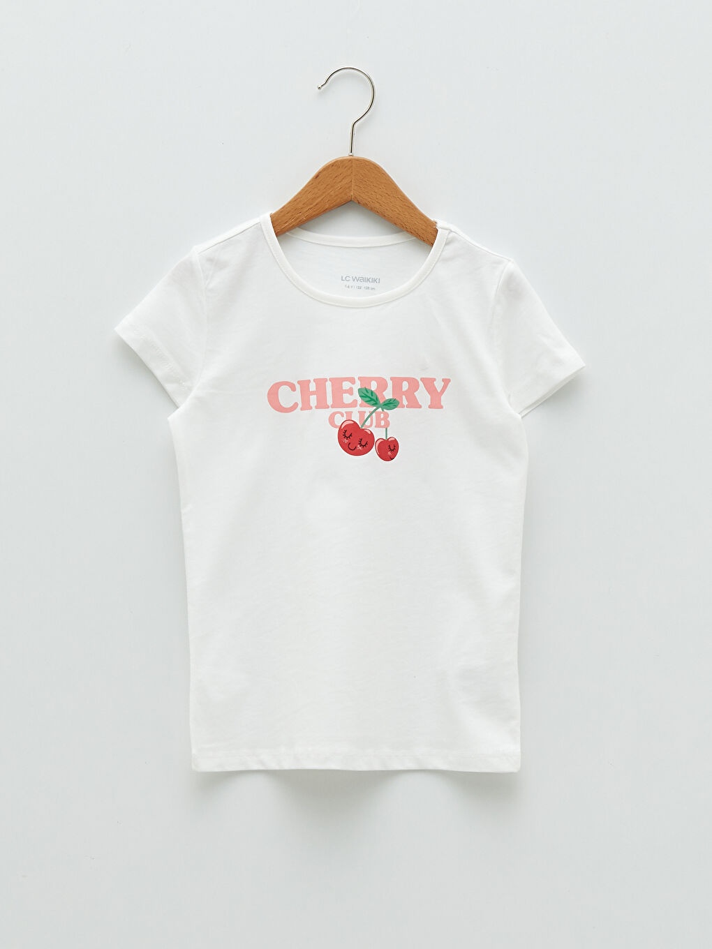 Crew Neck Printed Short Sleeve Cotton Girl T-shirt