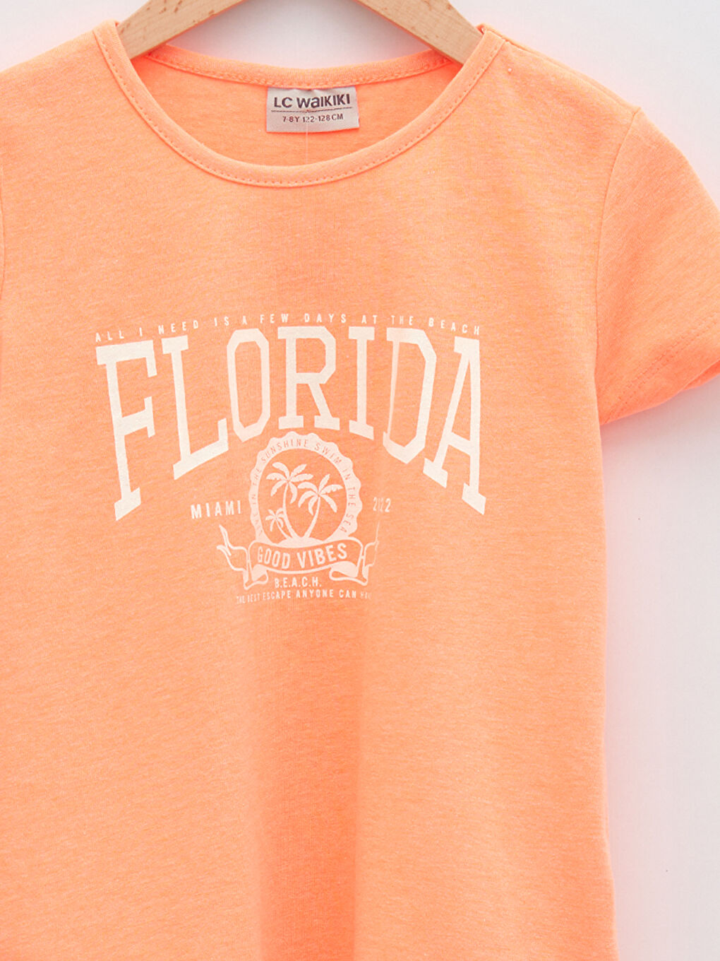 LCW Kids Crew Neck Printed Short Sleeve Girls' T-Shirt -S22191Z4-PC6