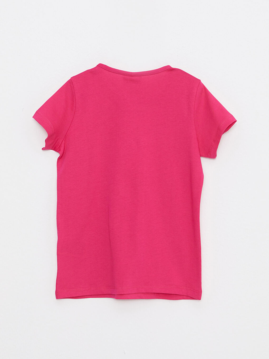 تيشيرت للبنات بياقة دائرية مطبوع كم قصير-1