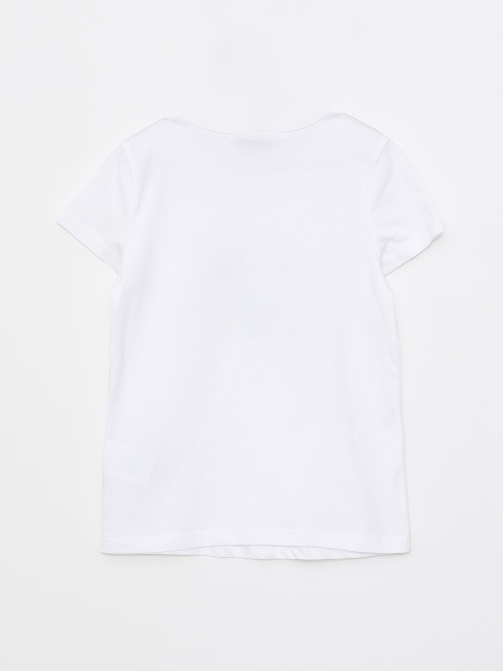 Crew Neck Printed Short Sleeve Cotton Girl T-shirt-1