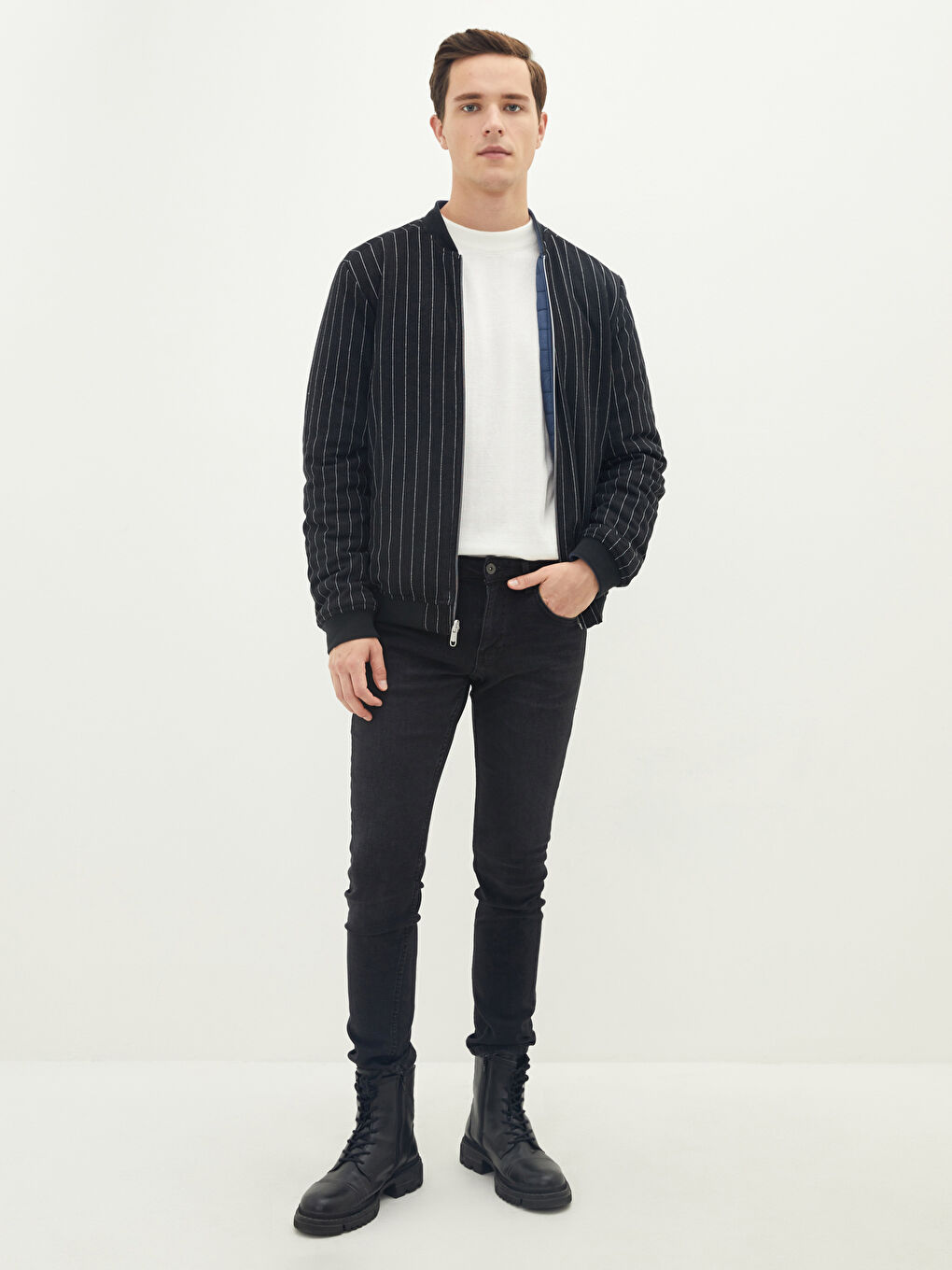 Slim Fit College Collar Bomber Men's Coat -S22218Z8-J2H