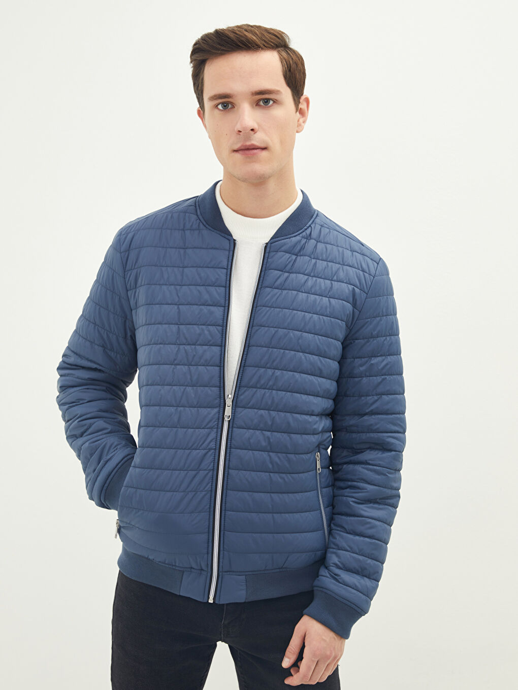 Slim Fit College Collar Bomber Men's Coat -S22218Z8-J2H