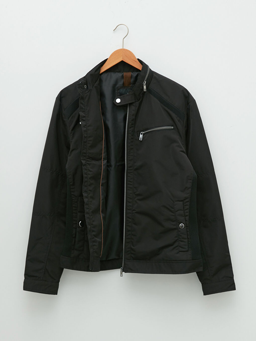 Slim Fit Biker Collar Thin Men's Coat-6