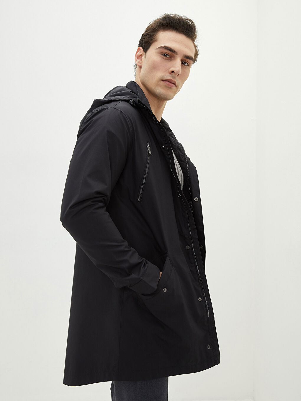 Standard Fit Hooded Thin Men's Coat