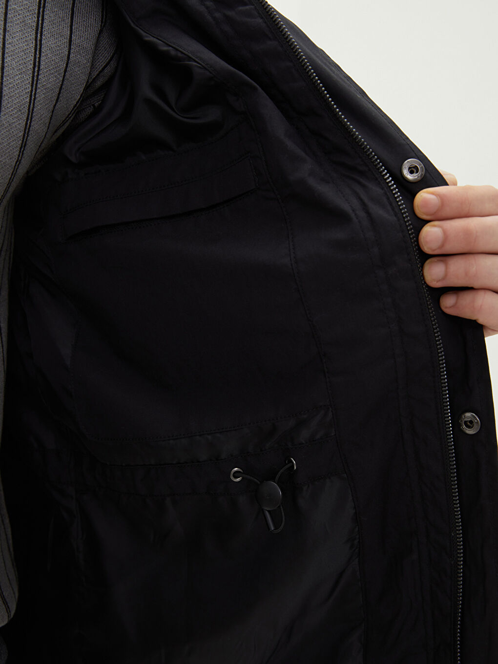 Standard Fit Hooded Thin Men's Coat-3