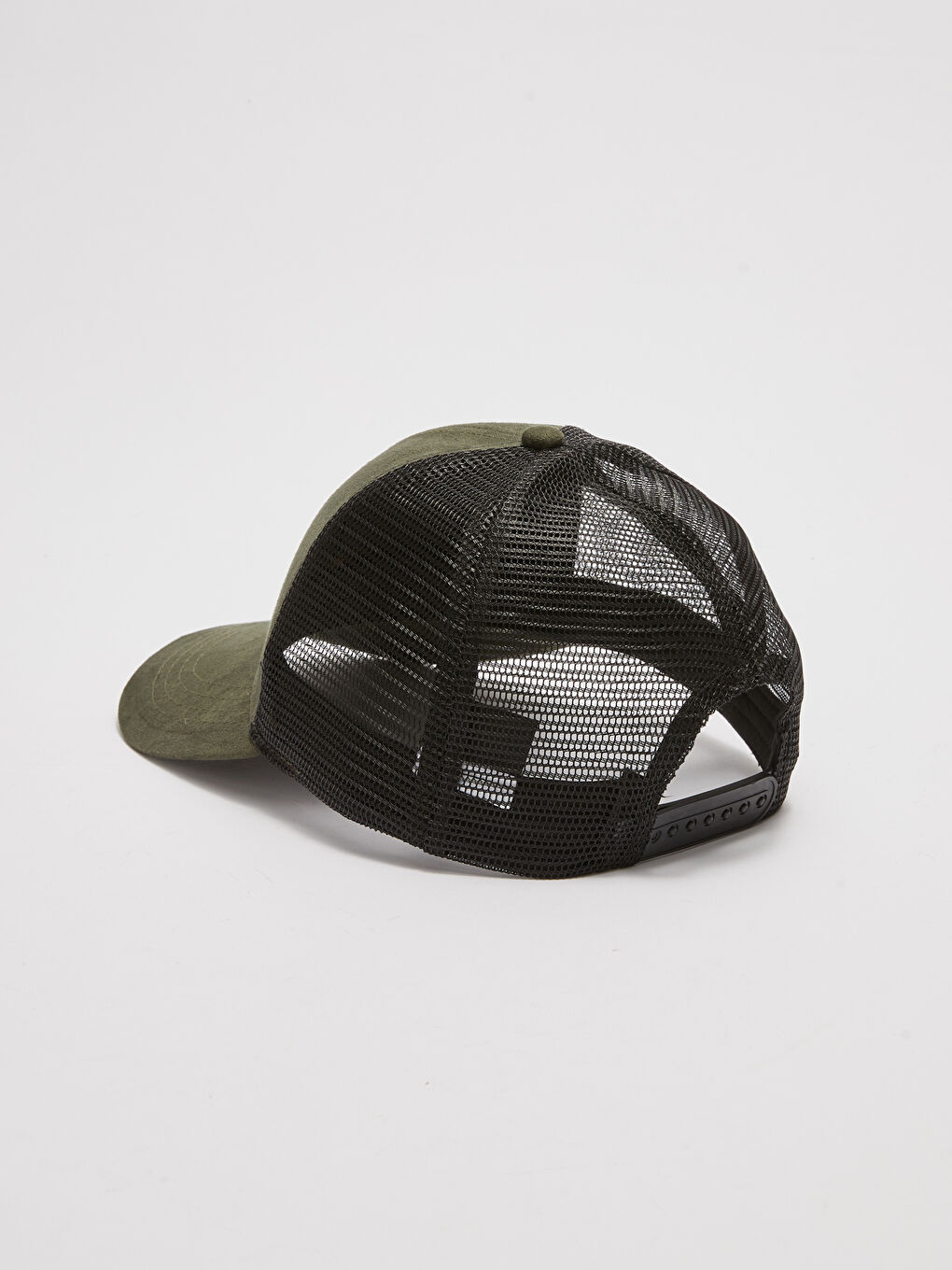 Haki Kabartma Baskılı File Detaylı Erkek Kep Şapka-2