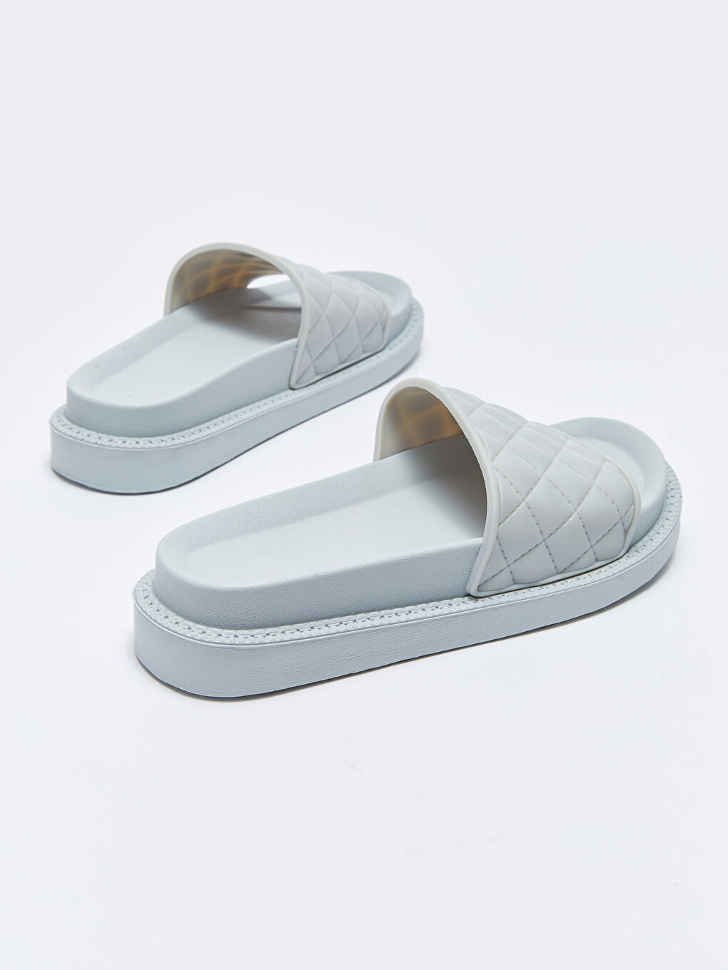 Yeşil Kendinden Desenli Tek Bantlı Kadın Terlik-4