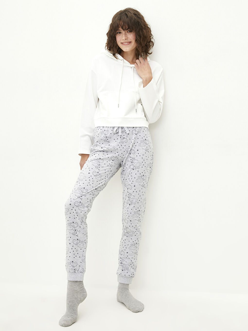 Elasticated Waist Printed Women's Pyjama Bottoms -S22298Z8-CT3