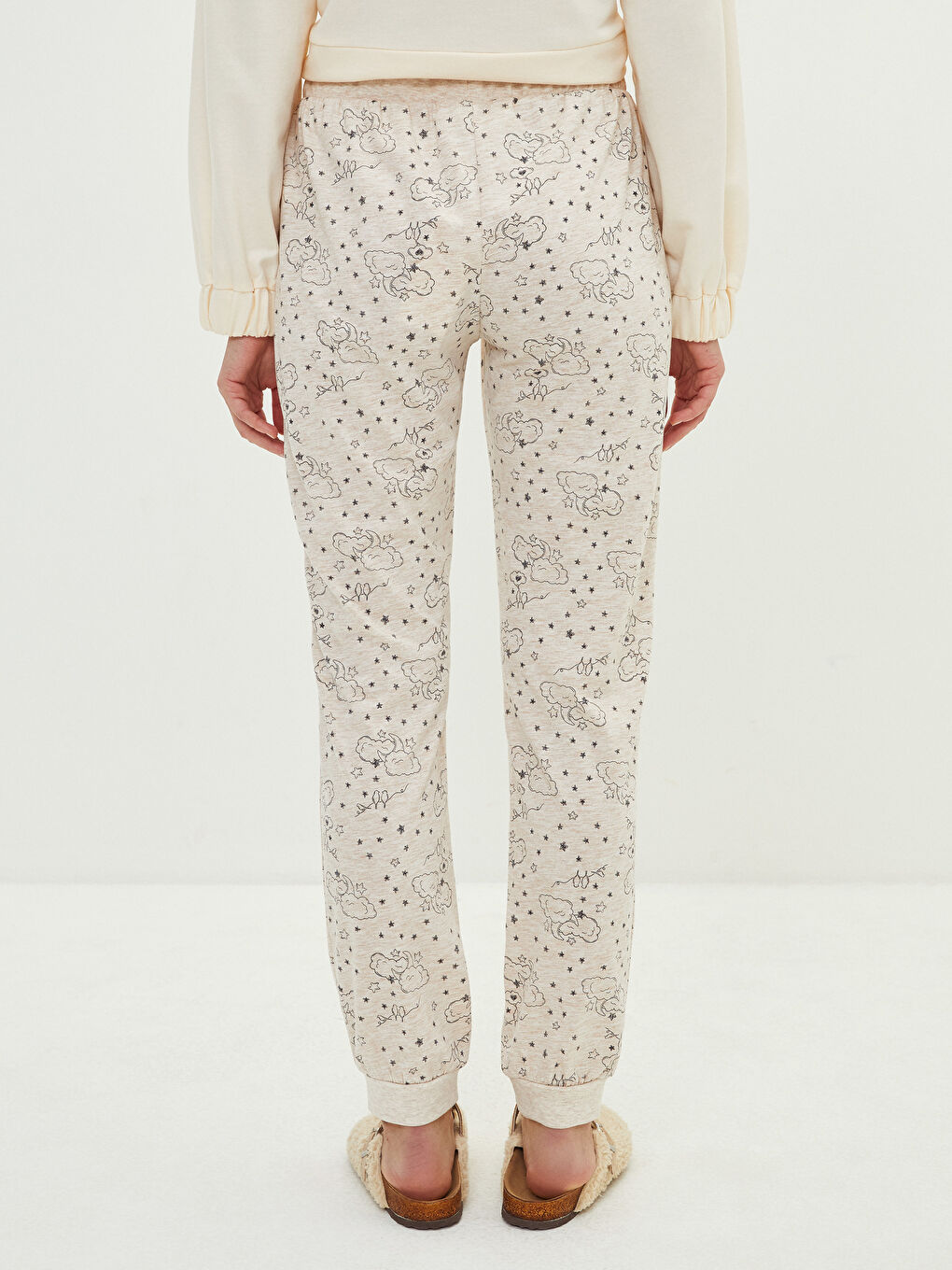 قيعان بيجامة مطبوعة بخصر مرن للسيدات-4