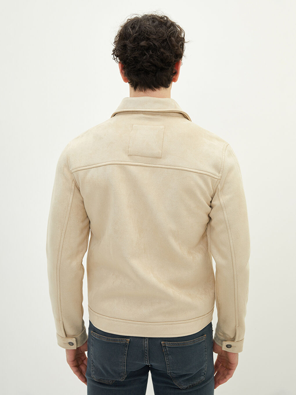 Slim Fit Shirt Neck Men's Suede Coat -S22308Z8-J0B