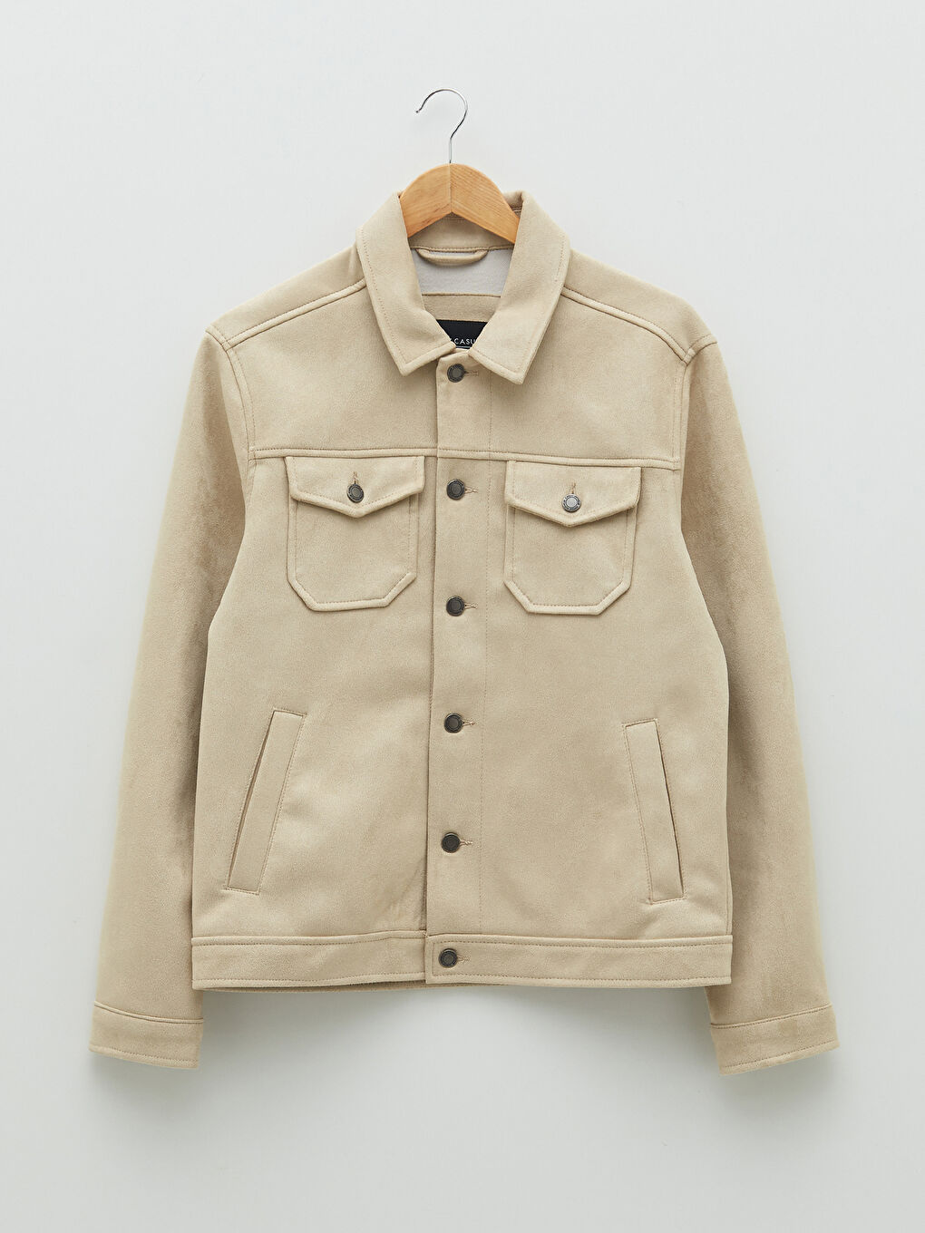 Slim Fit Shirt Neck Men's Suede Coat -S22308Z8-J0B