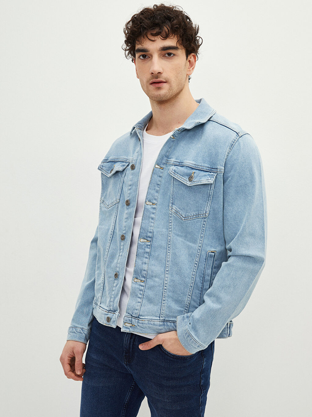 İndigo Slim Fit Erkek Jean Ceket-1