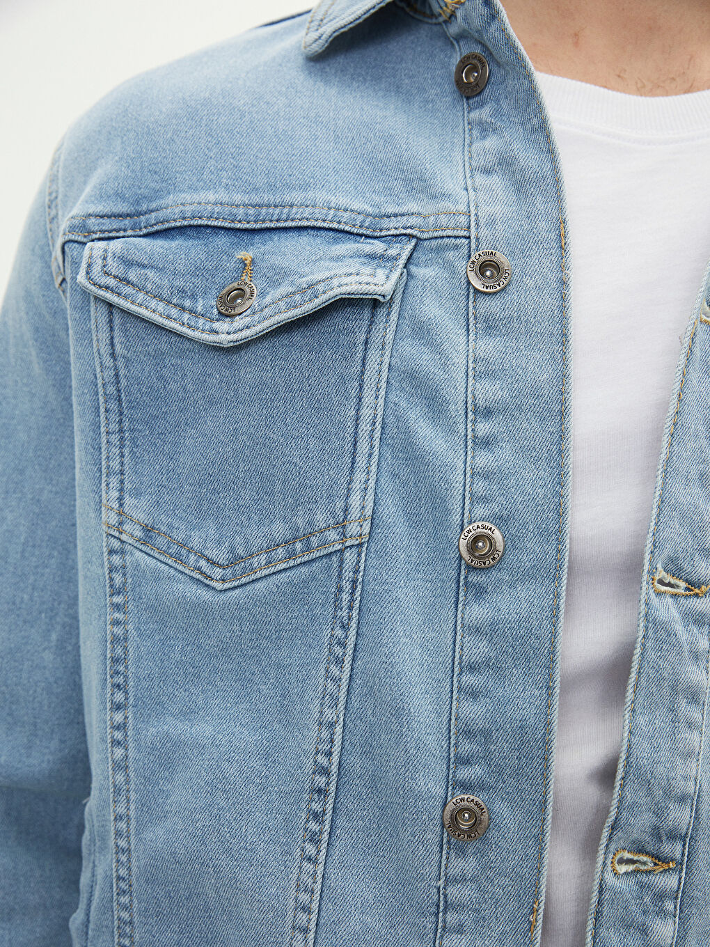 İndigo Slim Fit Erkek Jean Ceket-3