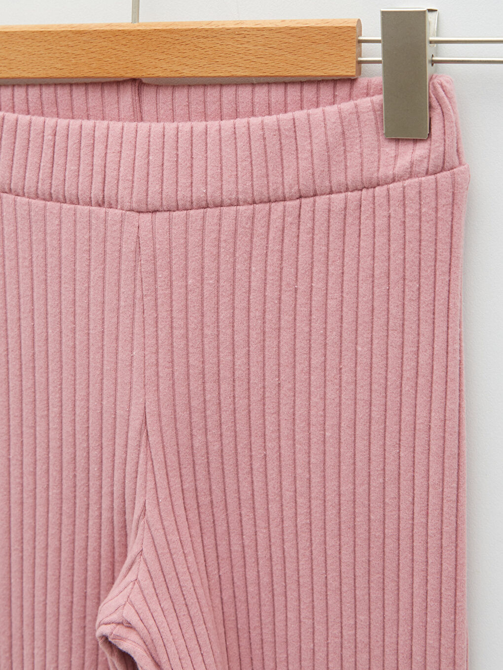 Pembe Beli Lastikli Basic Kız Çocuk Uzun Tayt-2