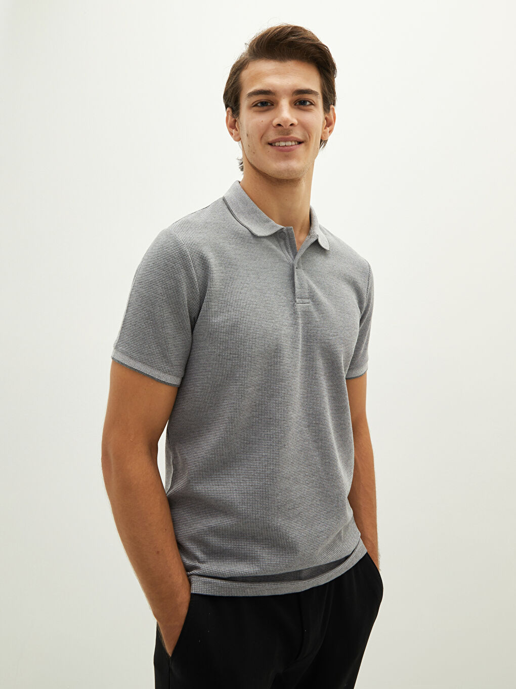 Polo Neck Short Sleeve Pique Men's T-Shirt