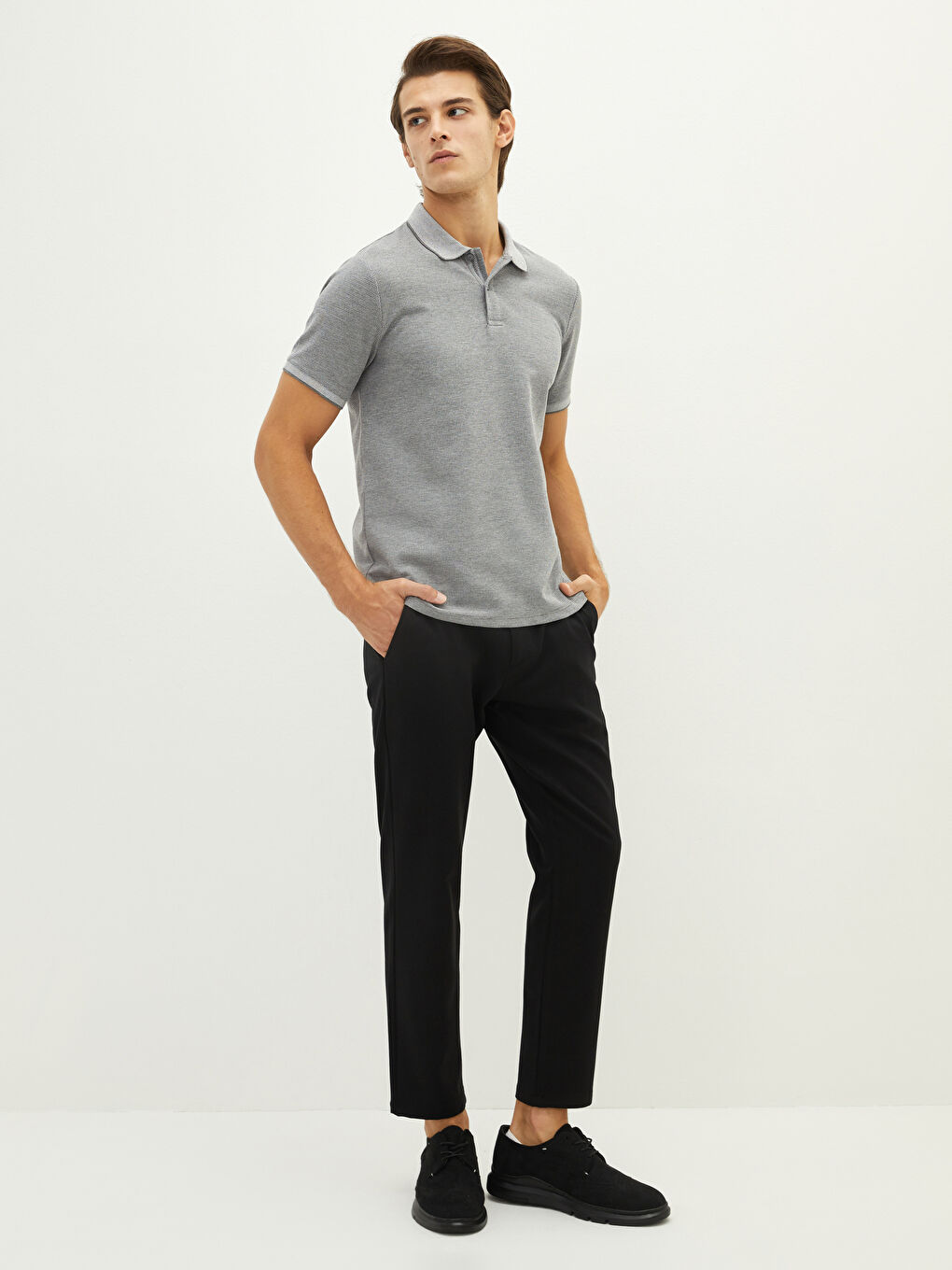 Polo Neck Short Sleeve Pique Men's T-Shirt-3