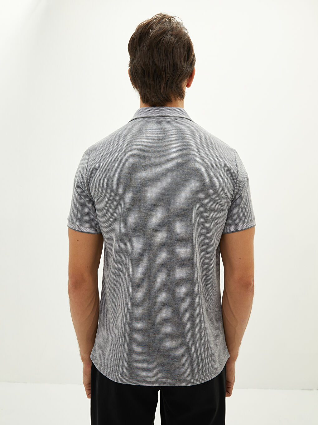 Polo Neck Short Sleeve Pique Men's T-Shirt-4