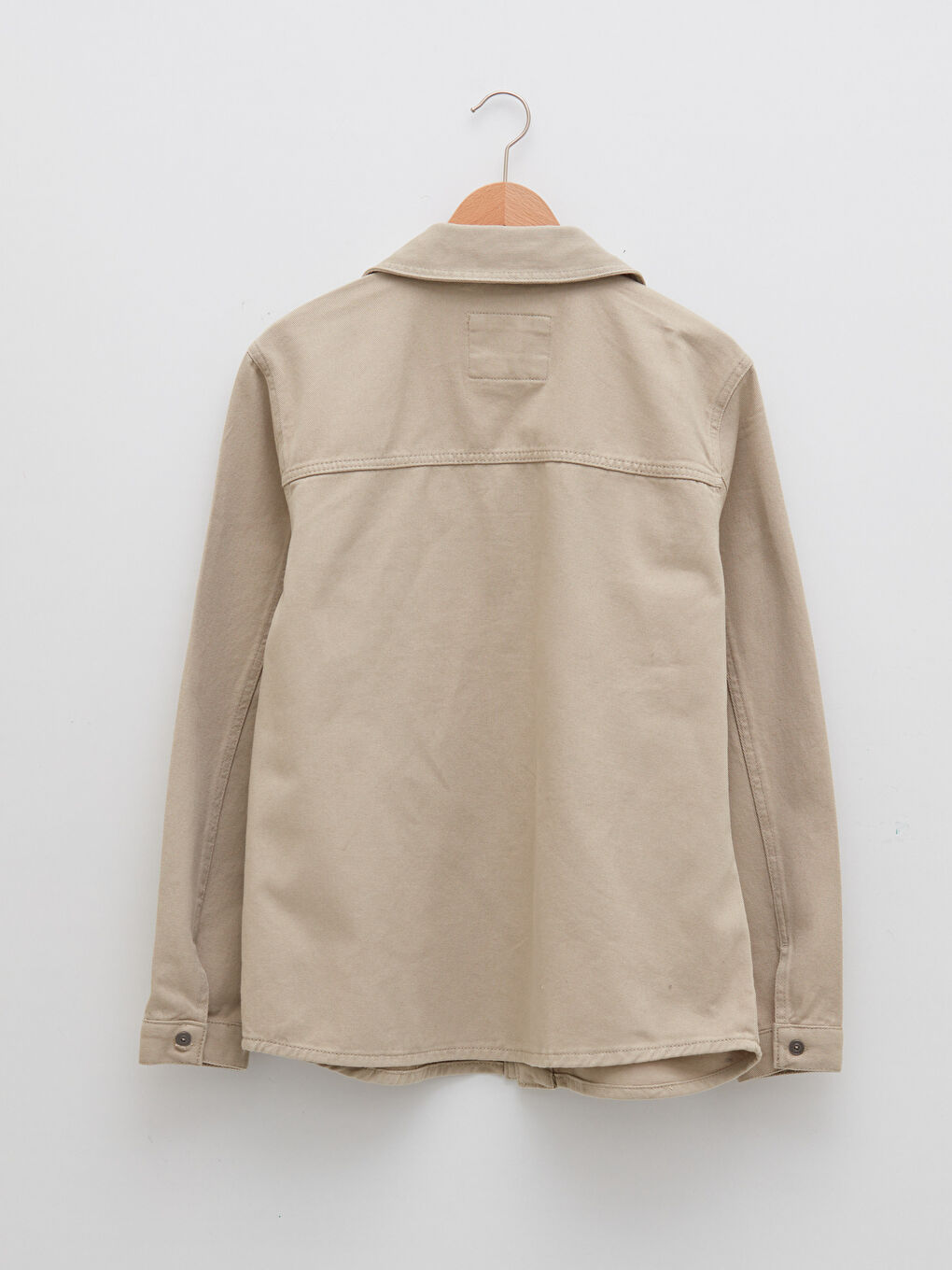 Bej Rahat Kalıp Uzun Kollu Erkek Gömlek Ceket-6