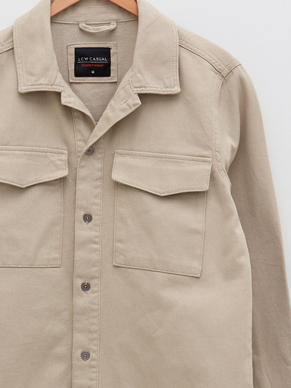 Bej Rahat Kalıp Uzun Kollu Erkek Gömlek Ceket-7