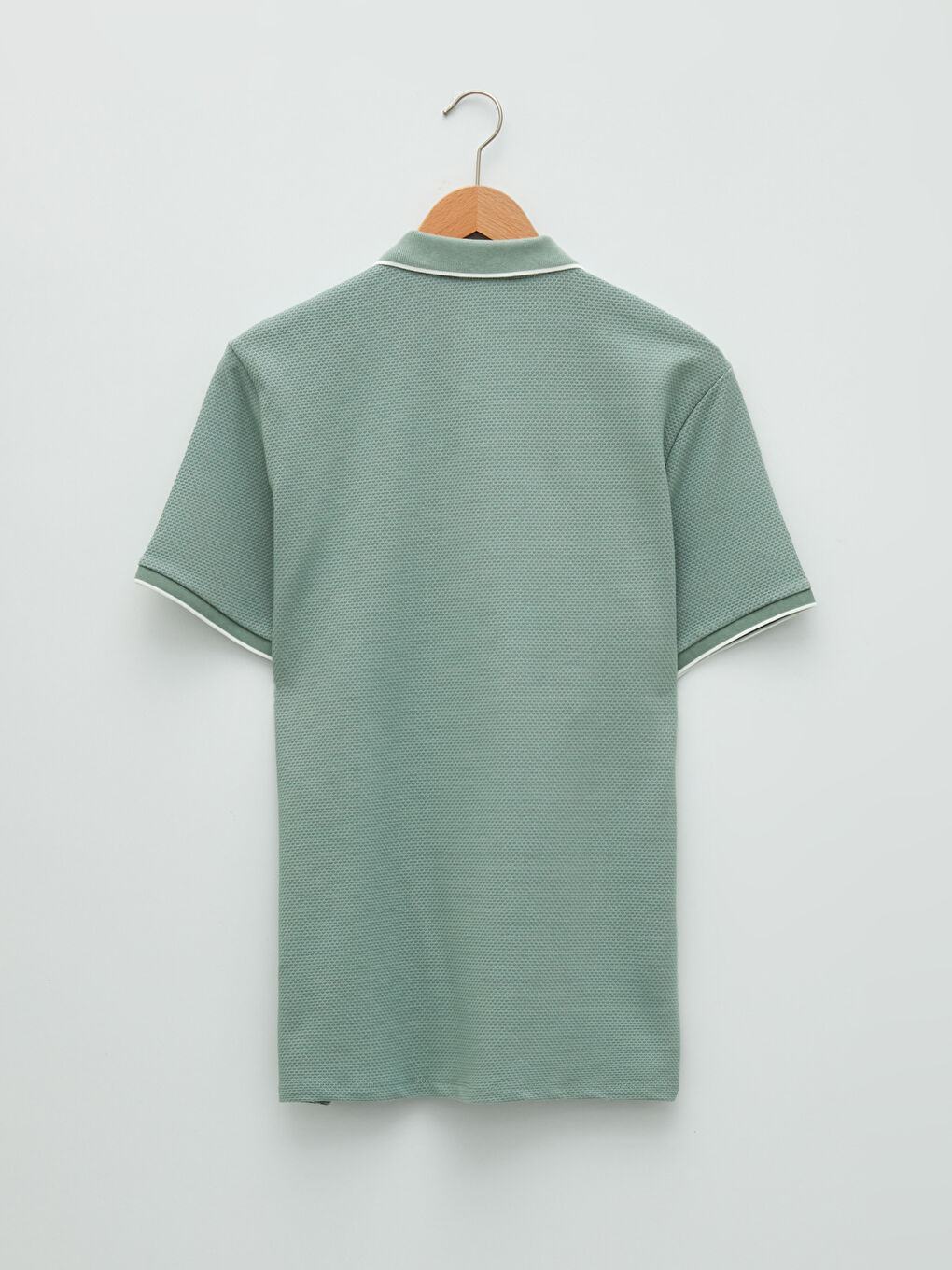 Yeşil Polo Yaka Kısa Kollu Erkek Tişört-8